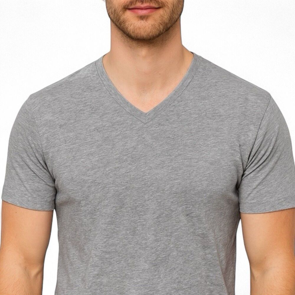 J Crew‎ T-Shirt Mens M Gray Heather V-Neck Basic Washed Jersey Casual Minimalist